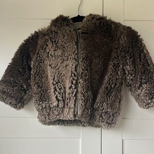 Cozy Brown Kids Faux Fur Jacket